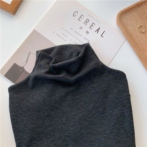 百搭修身刷毛加厚半高領長袖打底長袖