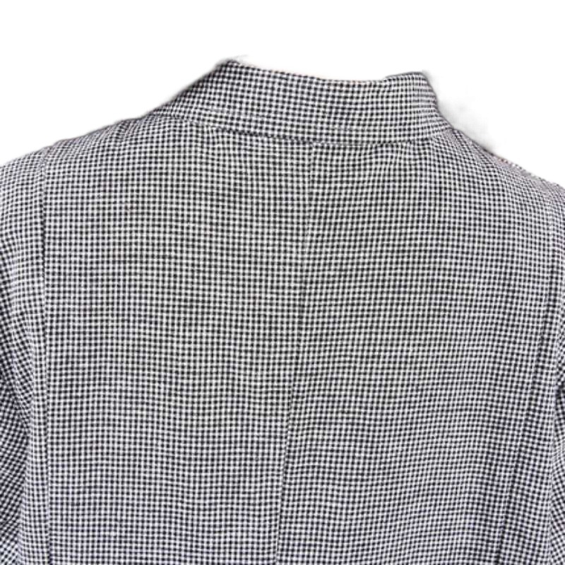 韓版時尚寬鬆大碼顯瘦格子長袖洋裝-lululam