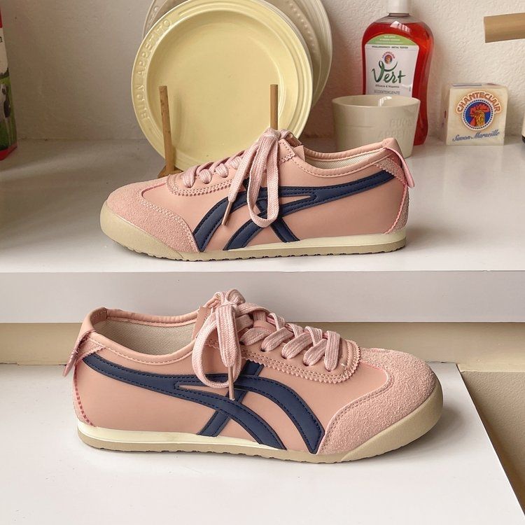 透氣復古休閒百搭拼色板鞋運動德訓鞋阿甘鞋-lululam