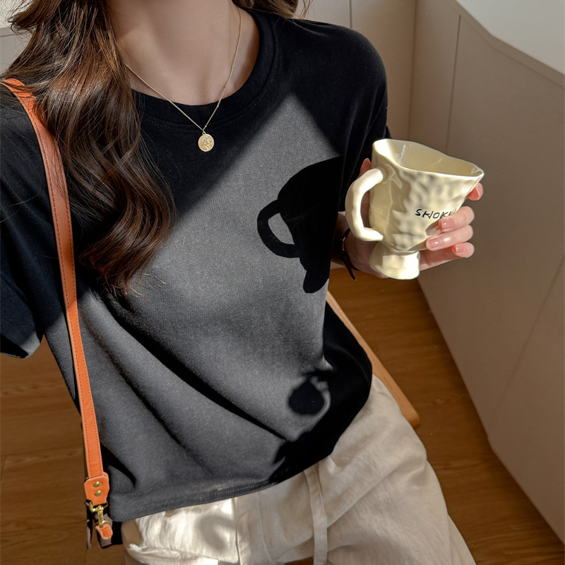 韓版寬鬆蝙蝠袖慵懶風簡約短袖T恤