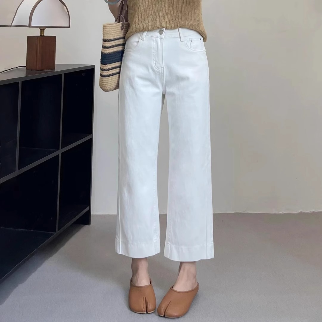 百搭九分直筒顯瘦窄版闊腿牛仔褲