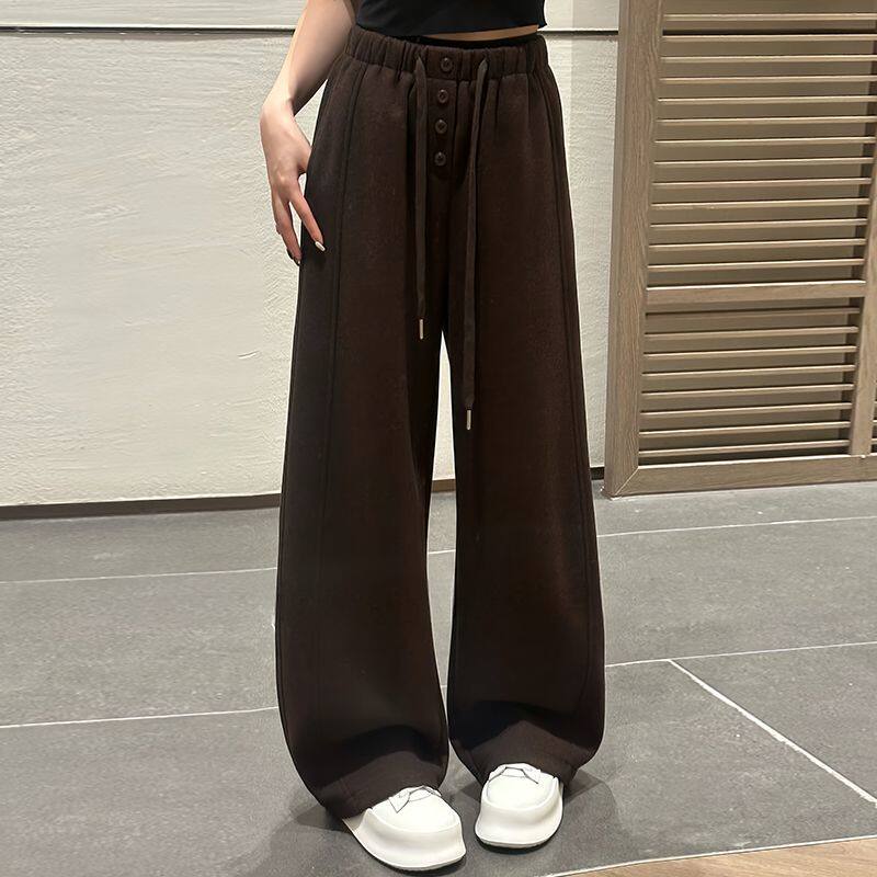 【單件/套裝】時髦印花圓領長袖+闊腿褲兩件套裝