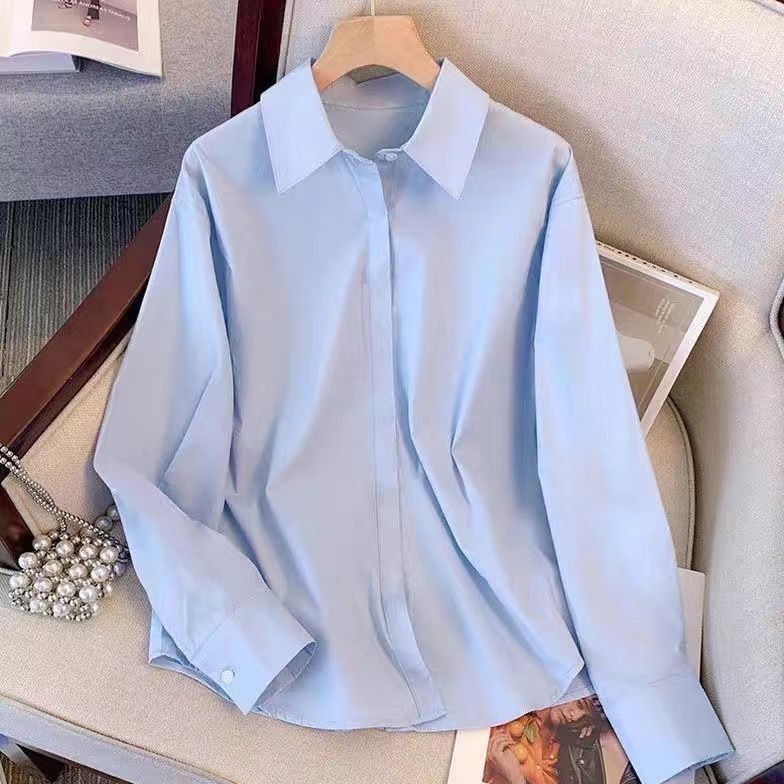 【單件/套裝】彩虹紐扣針織馬甲+通勤遮肉長袖襯衫兩件套-lululam