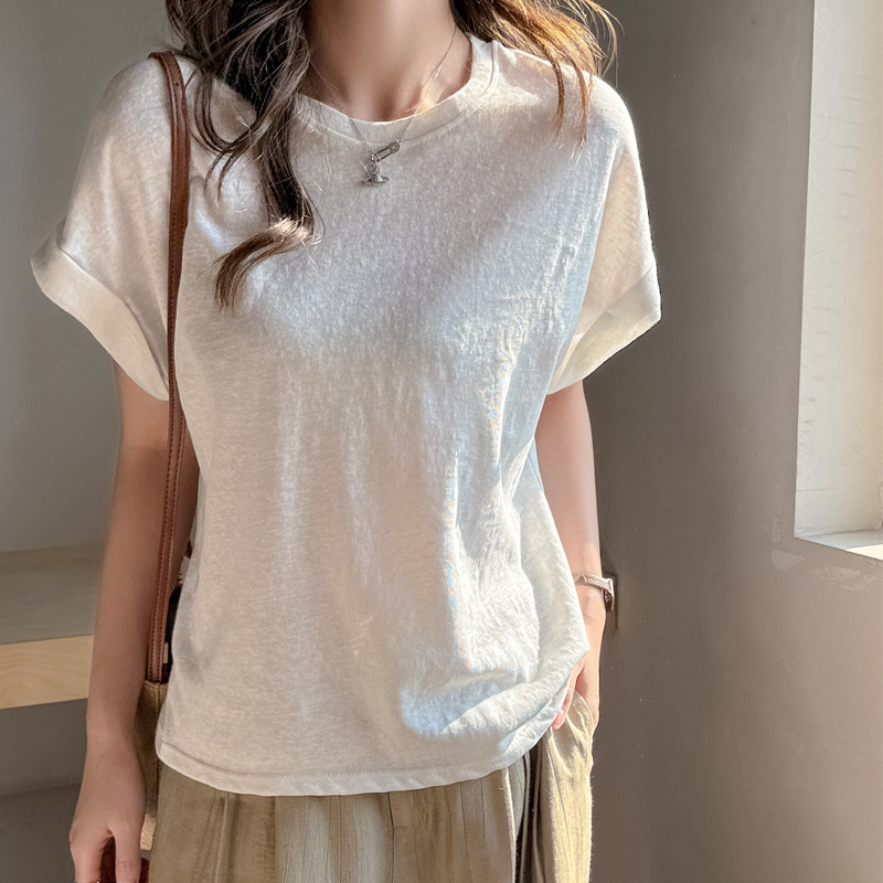 韓版寬鬆蝙蝠袖慵懶風簡約短袖T恤