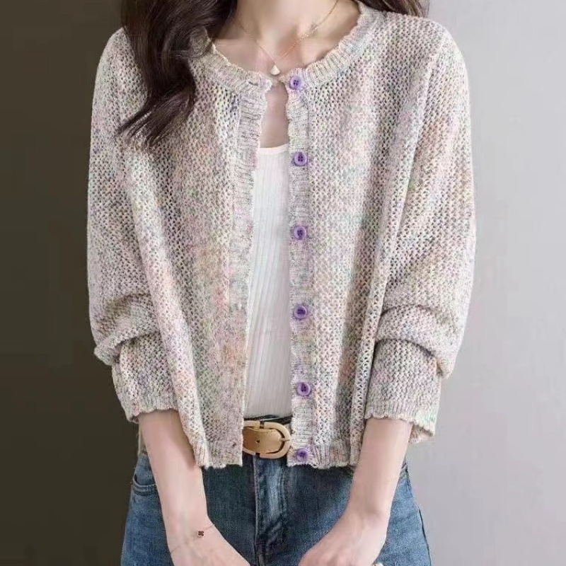 薄款長袖外套針織短版外搭開衫防曬衣