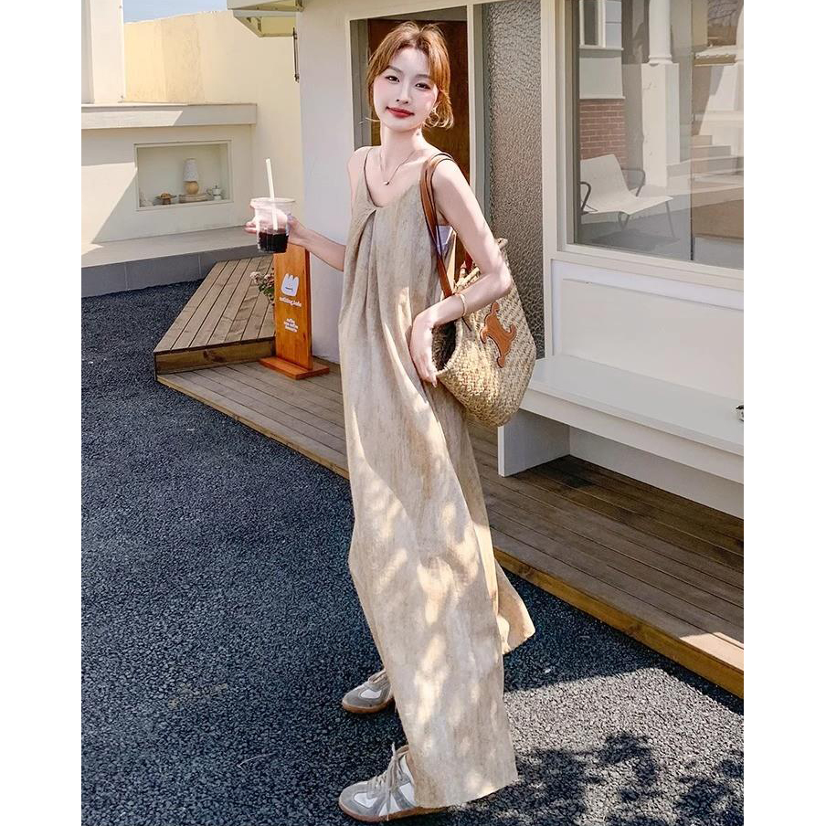 【單件/套裝】法式氣質蕾絲罩衫+大碼吊帶裙兩件套裝-lululam