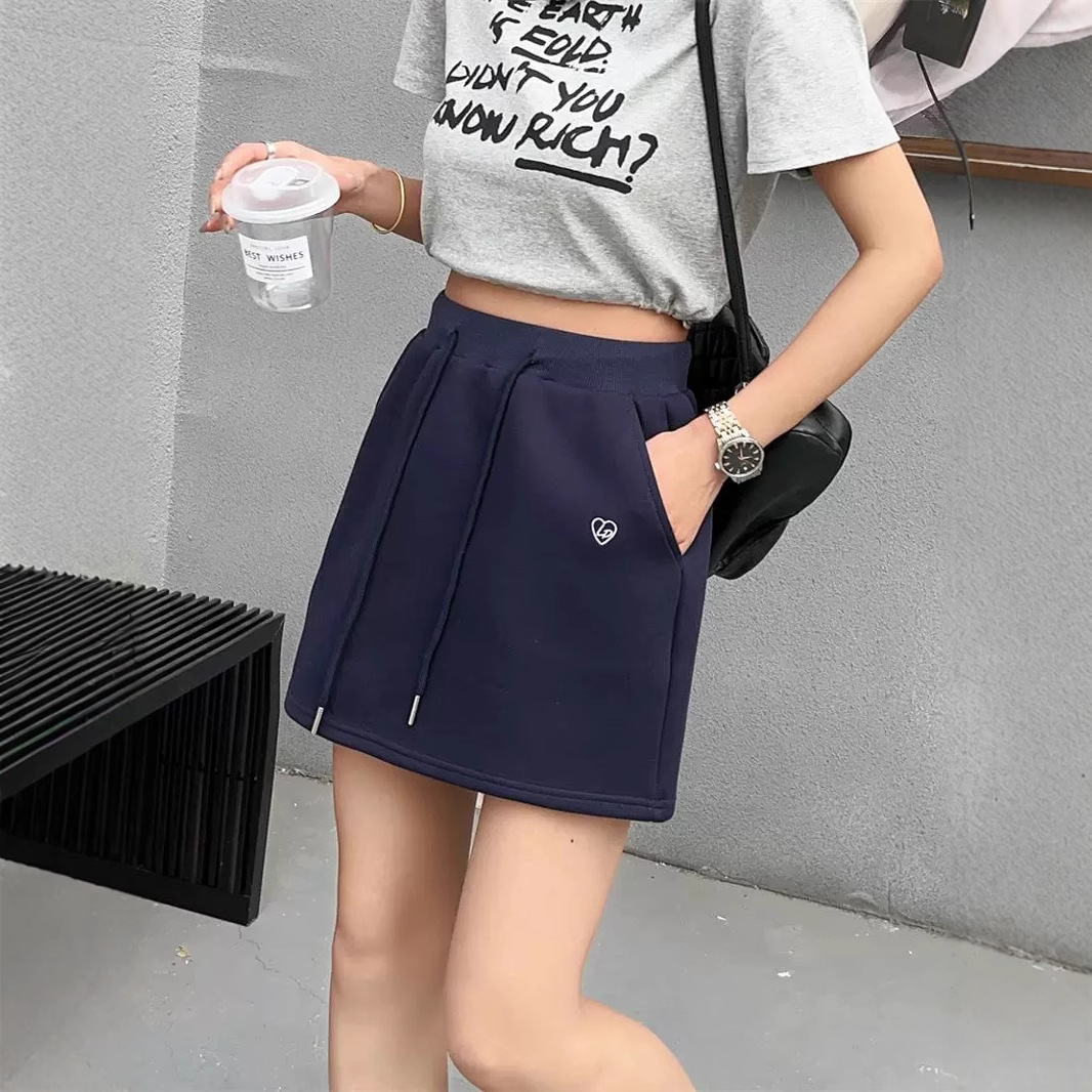 熱銷爆款內有安全褲刺繡新款寬鬆半身裙