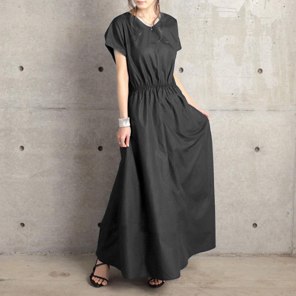 簡約後背系帶蝴蝶結短袖洋裝