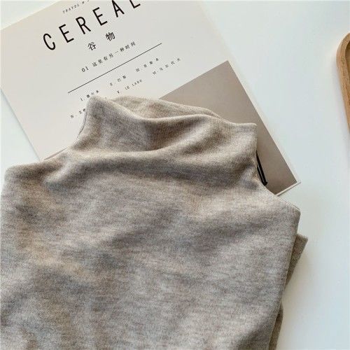 百搭修身刷毛加厚半高領長袖打底長袖