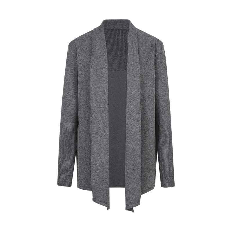 韓版寬鬆休閑中長款外套薄款毛衣針織開衫-lululam