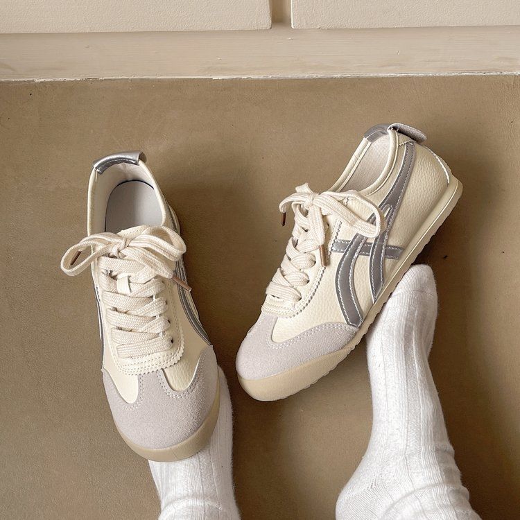 透氣復古休閒百搭拼色板鞋運動德訓鞋阿甘鞋-lululam