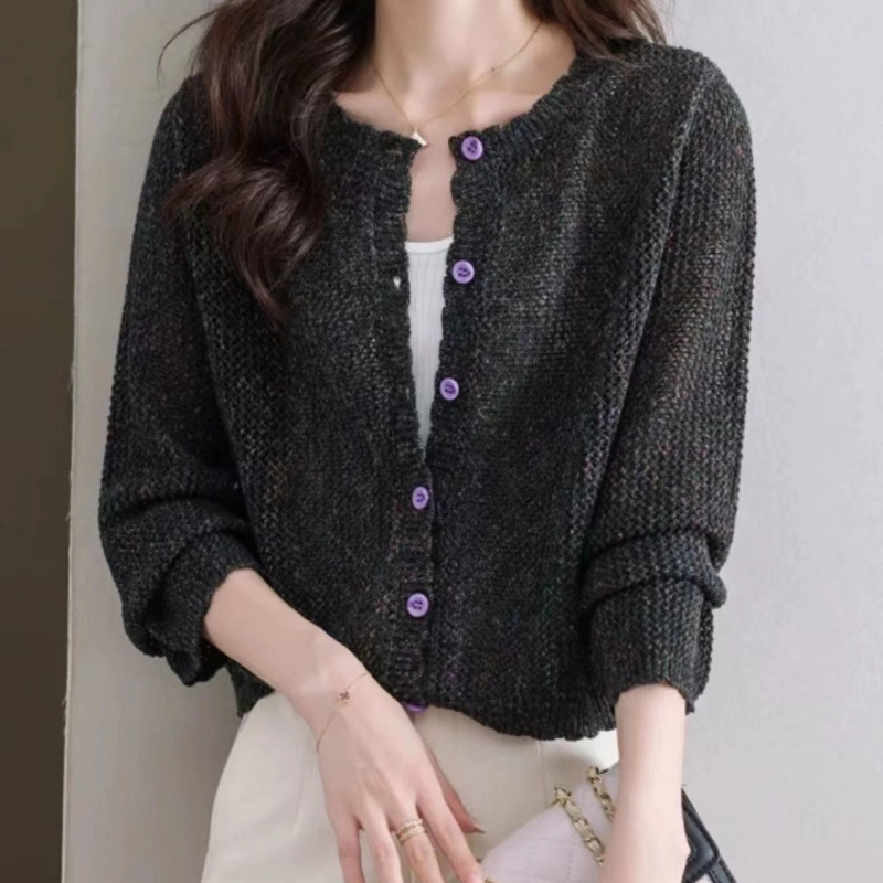 薄款長袖外套針織短版外搭開衫防曬衣