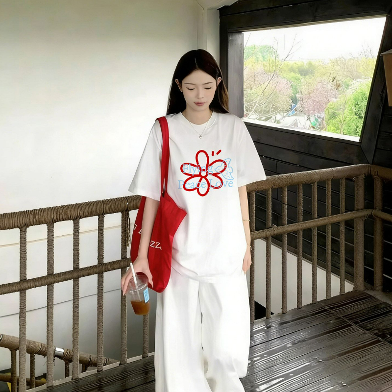 純棉韓系寬鬆百搭小眾設計感短袖t恤