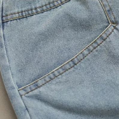 鐮刀褲寬鬆顯瘦梨形身材闊腿牛仔褲-lululam