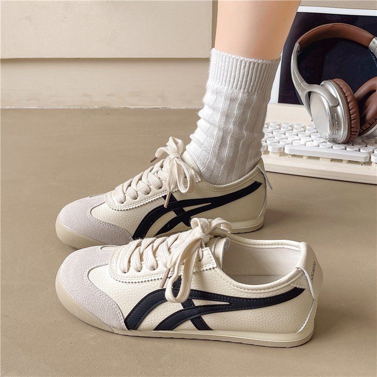 透氣復古休閒百搭拼色板鞋運動德訓鞋阿甘鞋-lululam