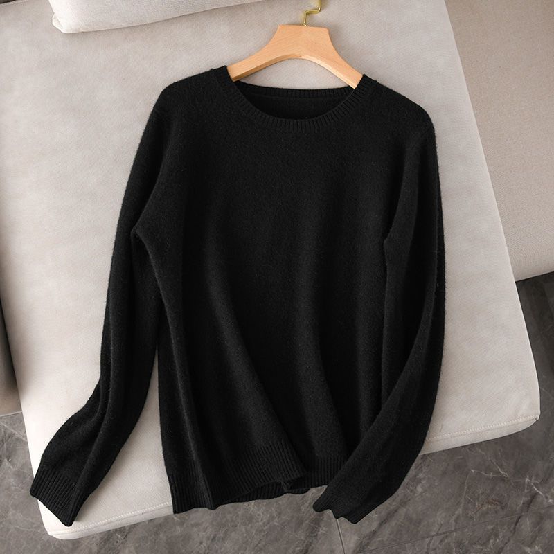 時尚內搭圓領素色洋氣百搭針織毛衣