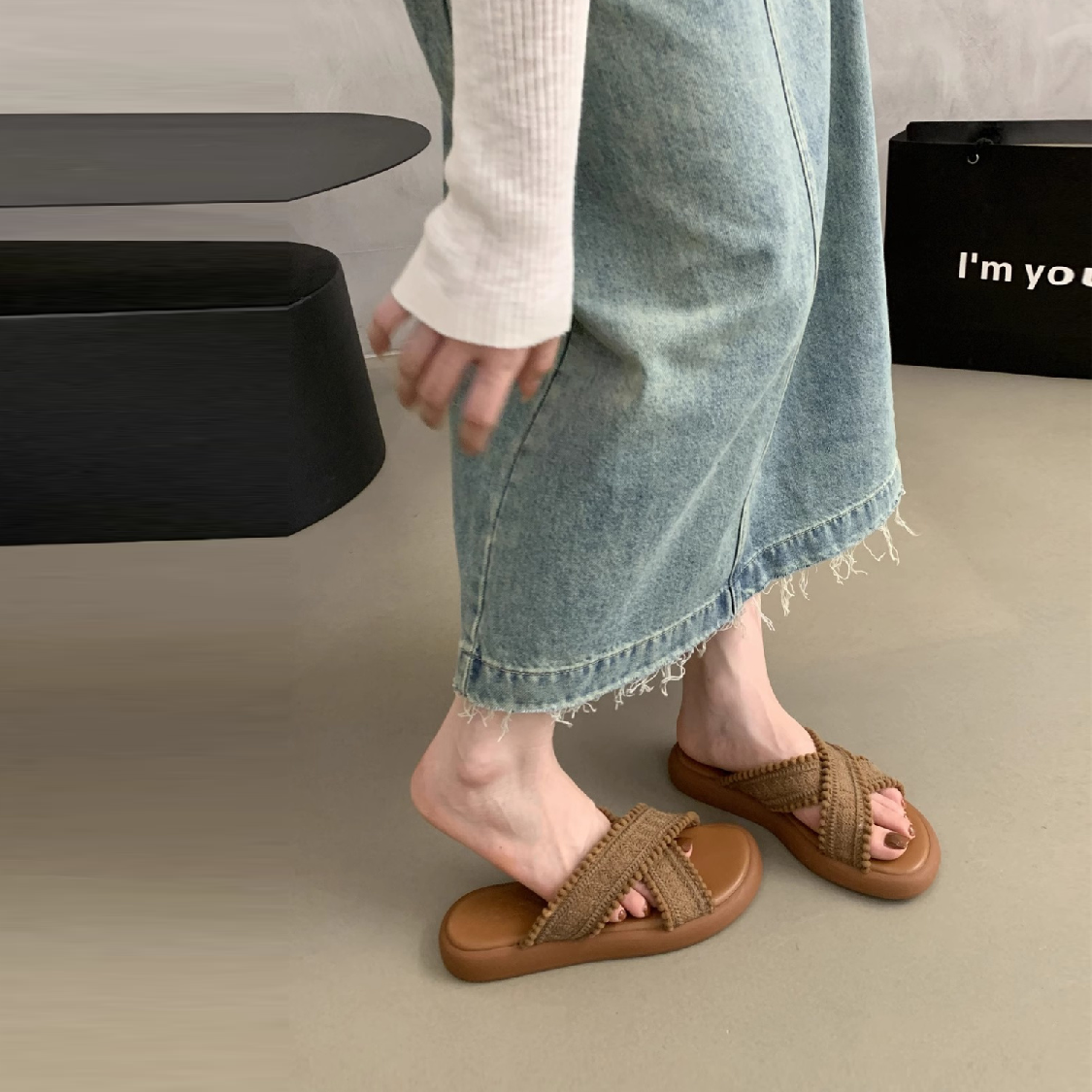 波西米亞風甜美氣質度假風厚底沙灘鞋拖鞋-lululam