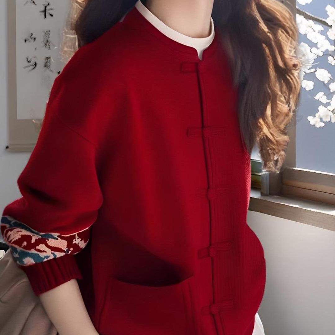 新年戰袍國風慵懶針織外套開衫