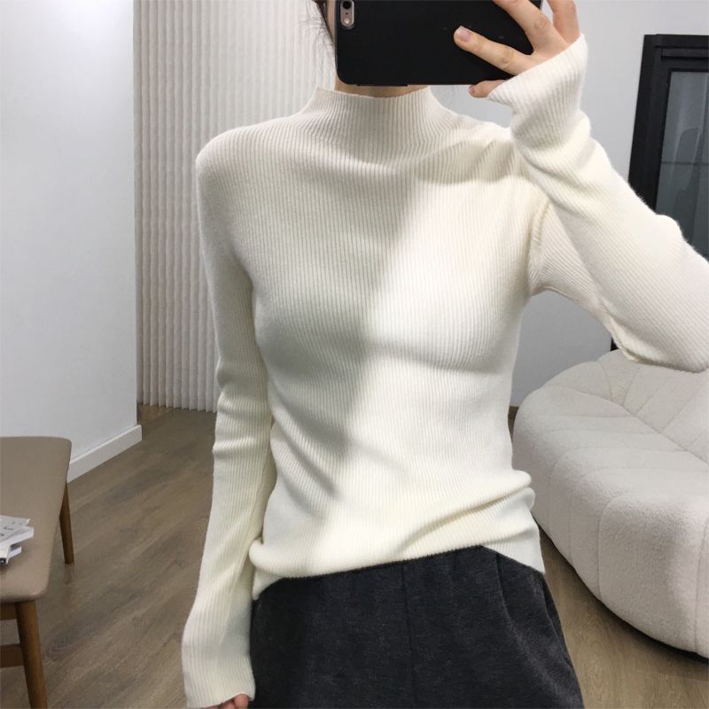 半高領內搭洋氣保暖氣質長袖針織衫