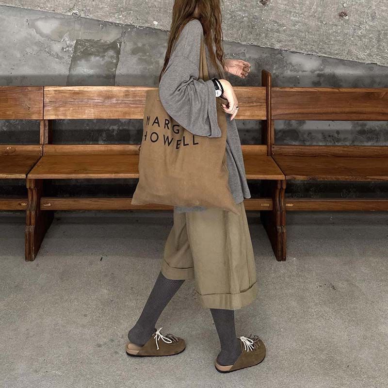 【單品/套裝】慵懶風寬鬆百搭長袖T恤高腰休閒褲兩件套裝-lululam