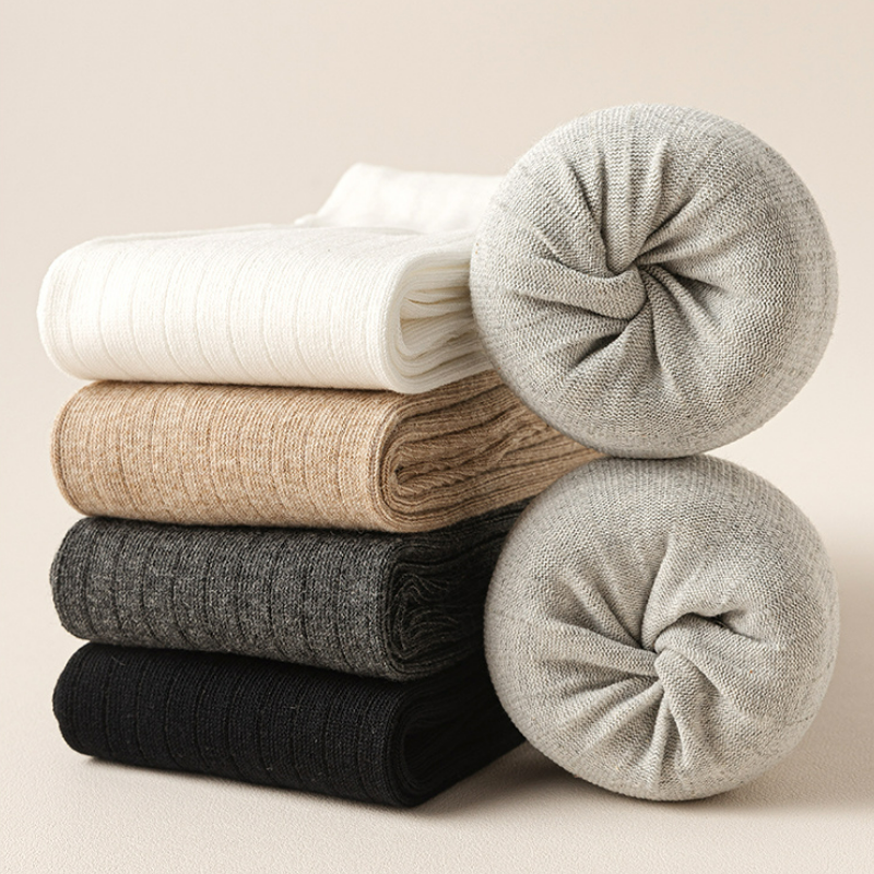 保暖防滑配靴子顯瘦高筒長筒過膝堆堆棉襪-lululam