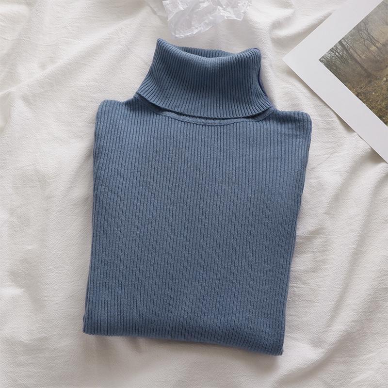 14色韓系高領修身氣質內搭長袖針織衫