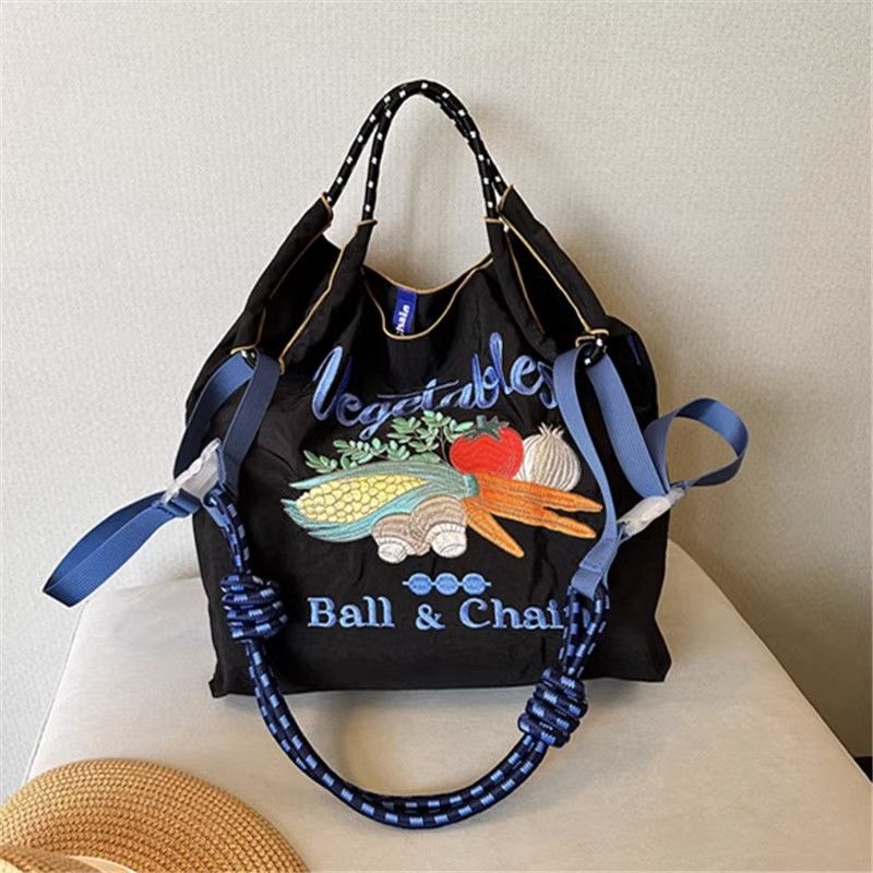 【多款式】小眾刺繡尼龍大容量環保手提單肩斜跨包-Cicichill