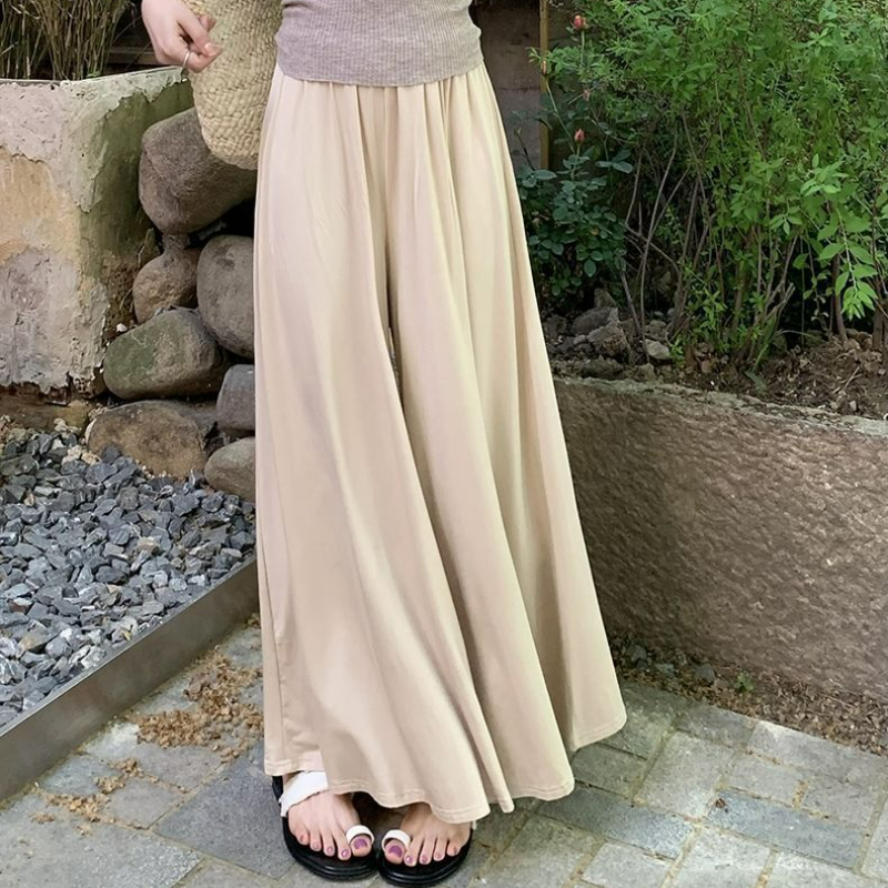 托腹冰絲莫代爾外穿薄款寬鬆加長裙褲-lululam