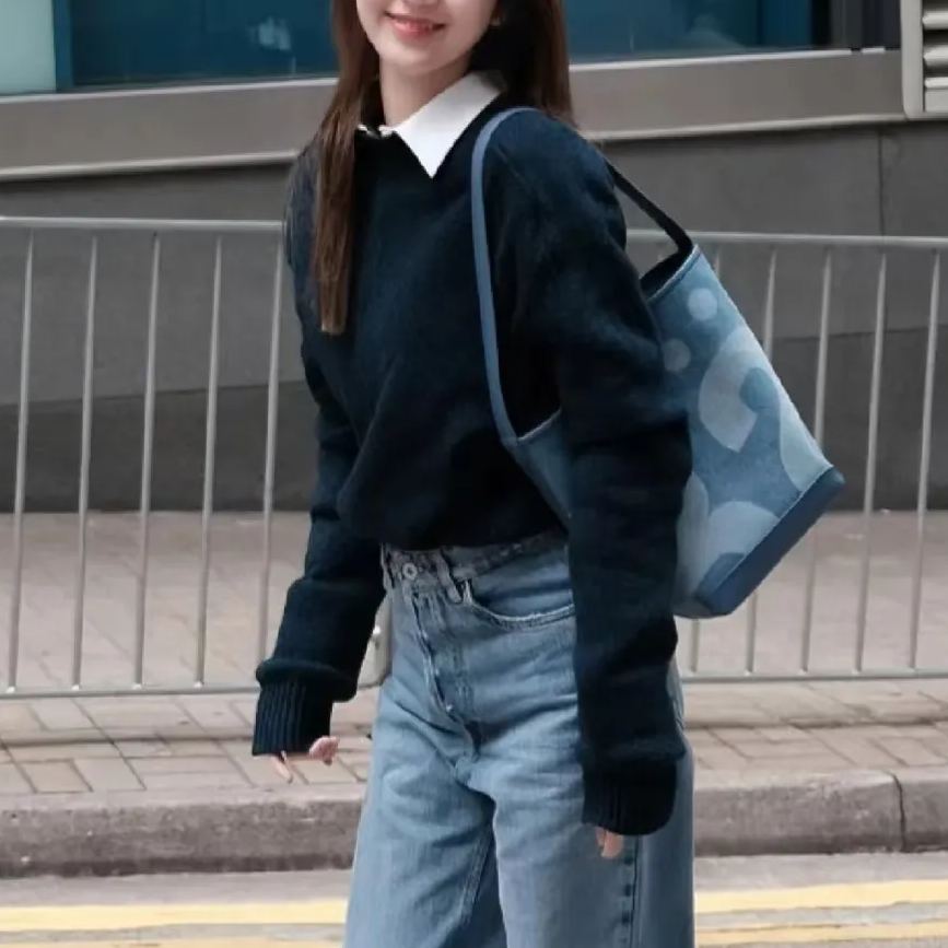 時尚小眾潮牌設計感大容量水桶包單肩包-lululam