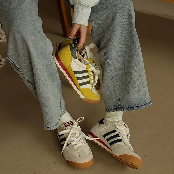 復古百搭德訓鞋厚底輕便阿甘鞋-lululam