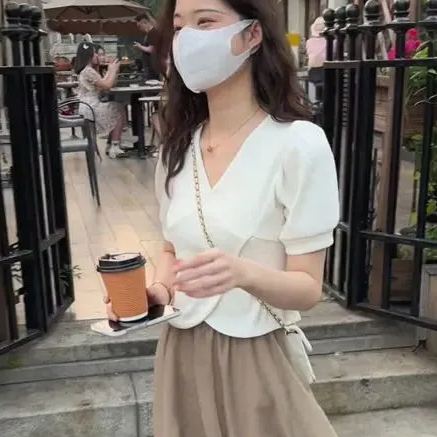 【單件/套裝】時尚流行短袖A字半身裙兩件套裝-lululam