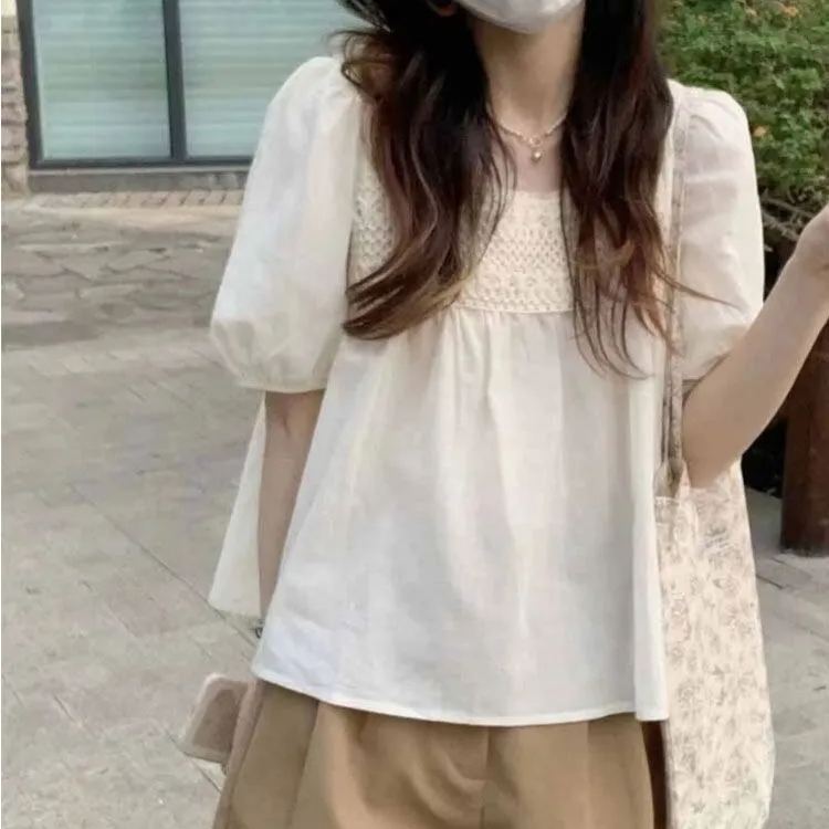 【套裝】小香風洋氣遮肚上衣時尚短褲兩件套裝-lululam