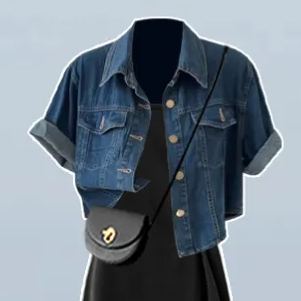 【單品/套裝】小香風短袖修身顯瘦長款洋裝兩件套裝-lululam