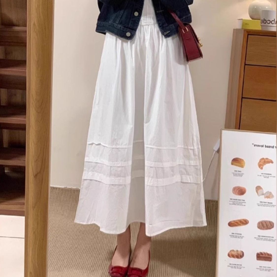 【單品/套裝】韓系牛仔外套白色吊帶洋裝兩件套裝-lululam