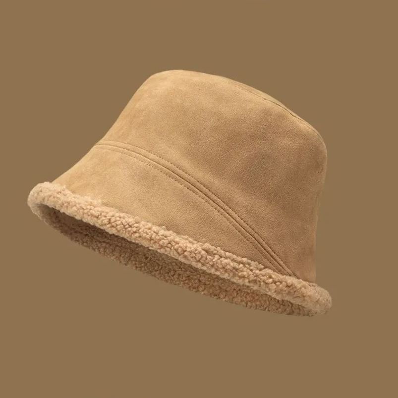 顯臉小星球毛絨漁夫帽大頭水桶毛絨帽子