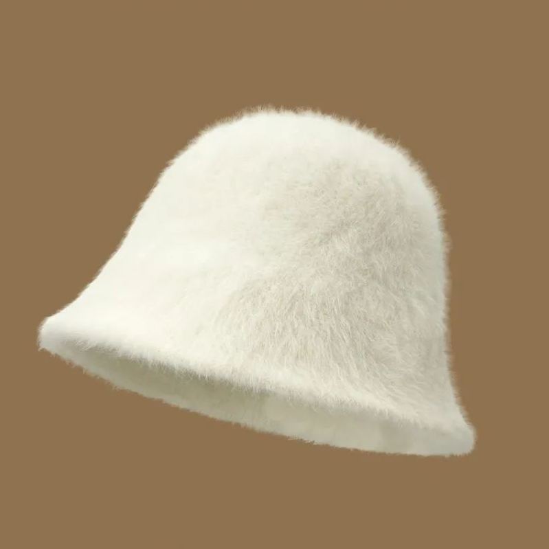 顯臉小星球毛絨漁夫帽大頭水桶毛絨帽子