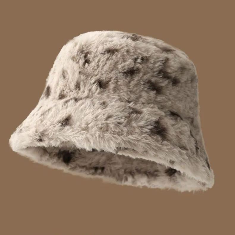 顯臉小星球毛絨漁夫帽大頭水桶毛絨帽子