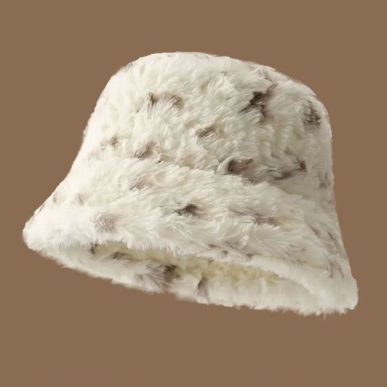 顯臉小星球毛絨漁夫帽大頭水桶毛絨帽子