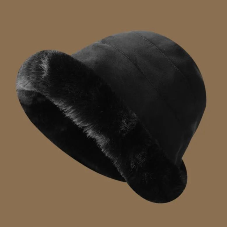 顯臉小星球毛絨漁夫帽大頭水桶毛絨帽子