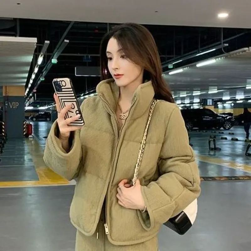 【單件/套裝】ns灯芯绒爆款简约棉服穿搭高级感加厚外套两件套装