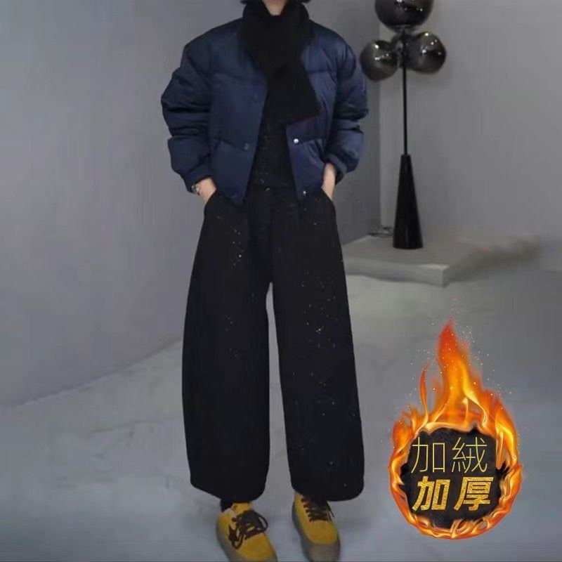 時尚高級極簡風休閒顯瘦不挑腿型九分闊腿褲