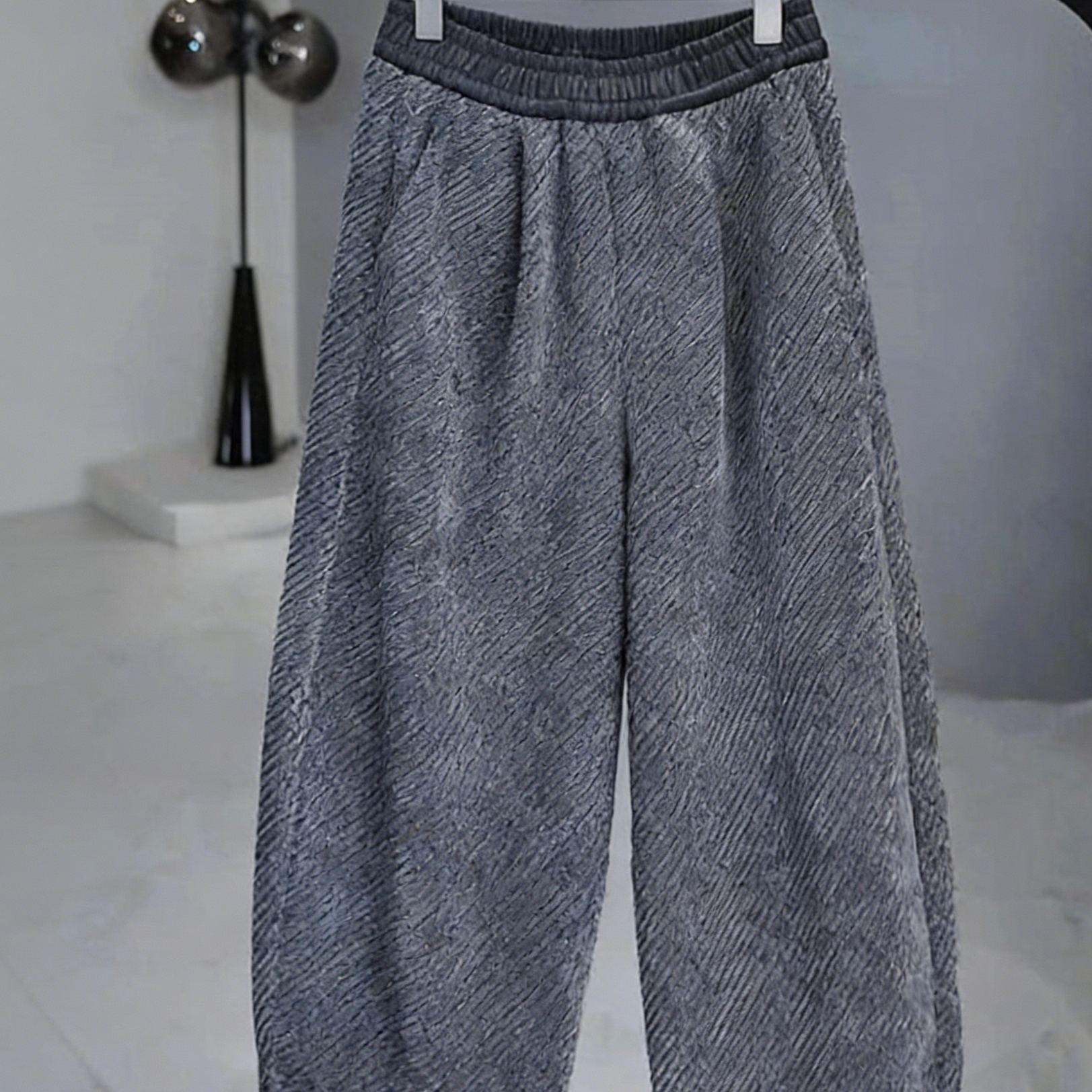 時尚高級極簡風休閒顯瘦不挑腿型九分闊腿褲