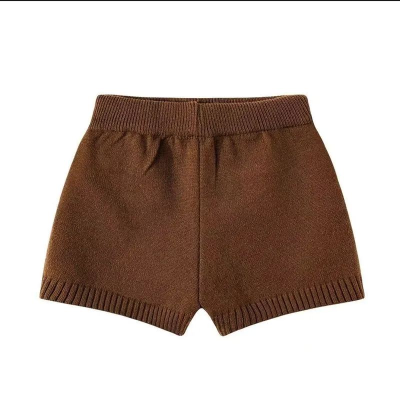 慵懶風百搭顯瘦高腰針織短褲