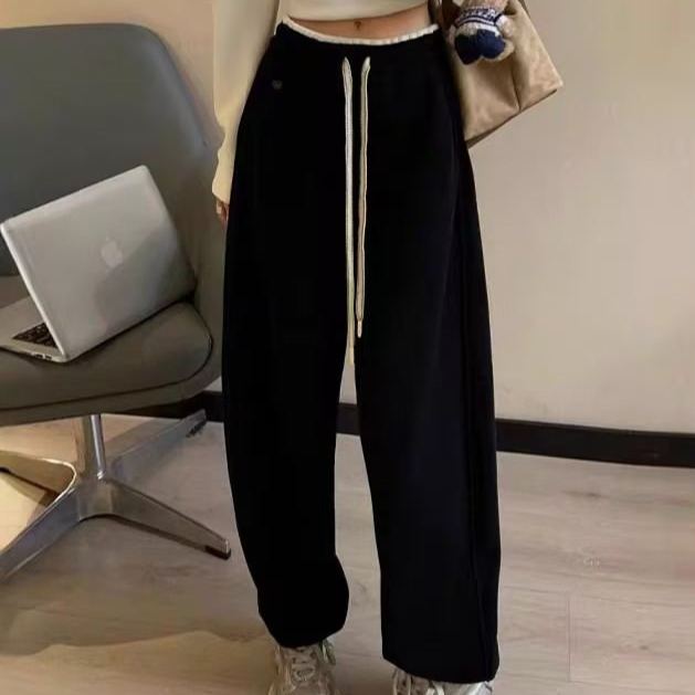 新款韓系元氣拼色休閒運動顯瘦雪地褲