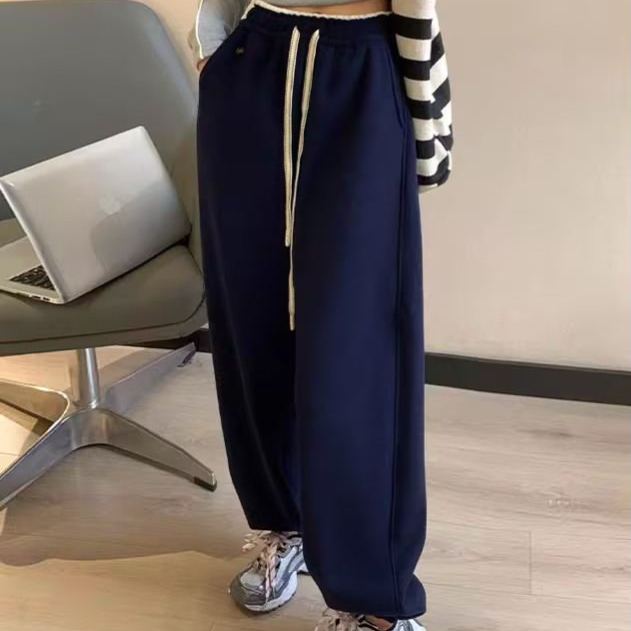 新款韓系元氣拼色休閒運動顯瘦雪地褲