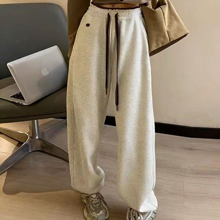 新款韓系元氣拼色休閒運動顯瘦雪地褲