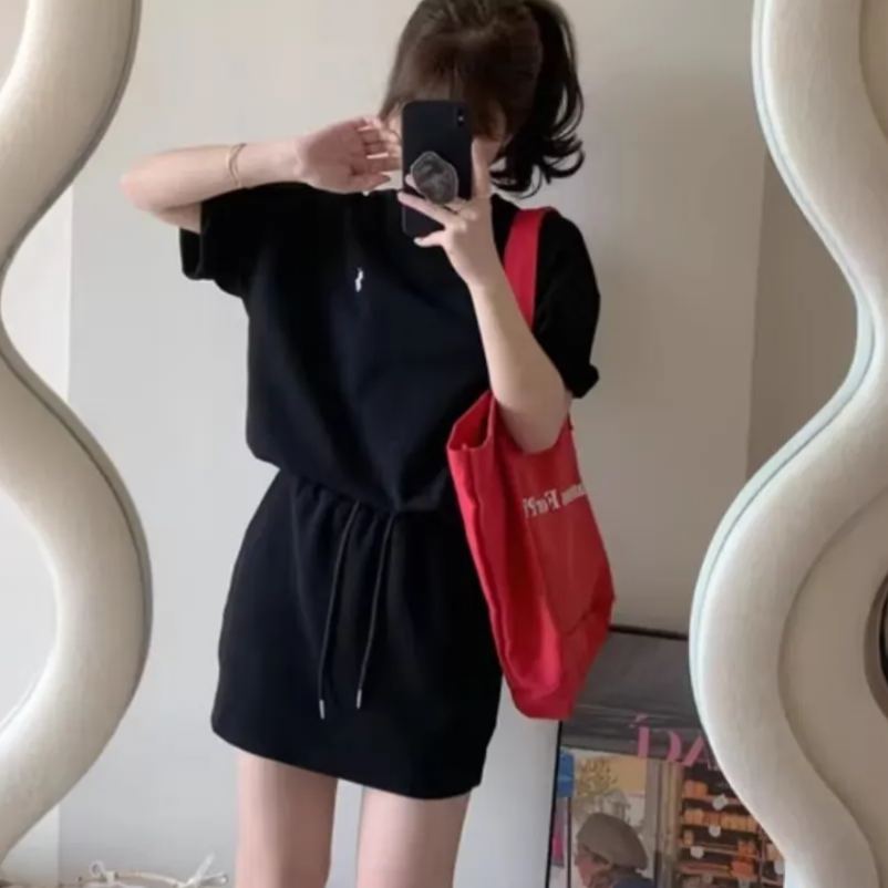 【整套】時尚休閒短袖運動顯瘦可愛甜美兩件套裝