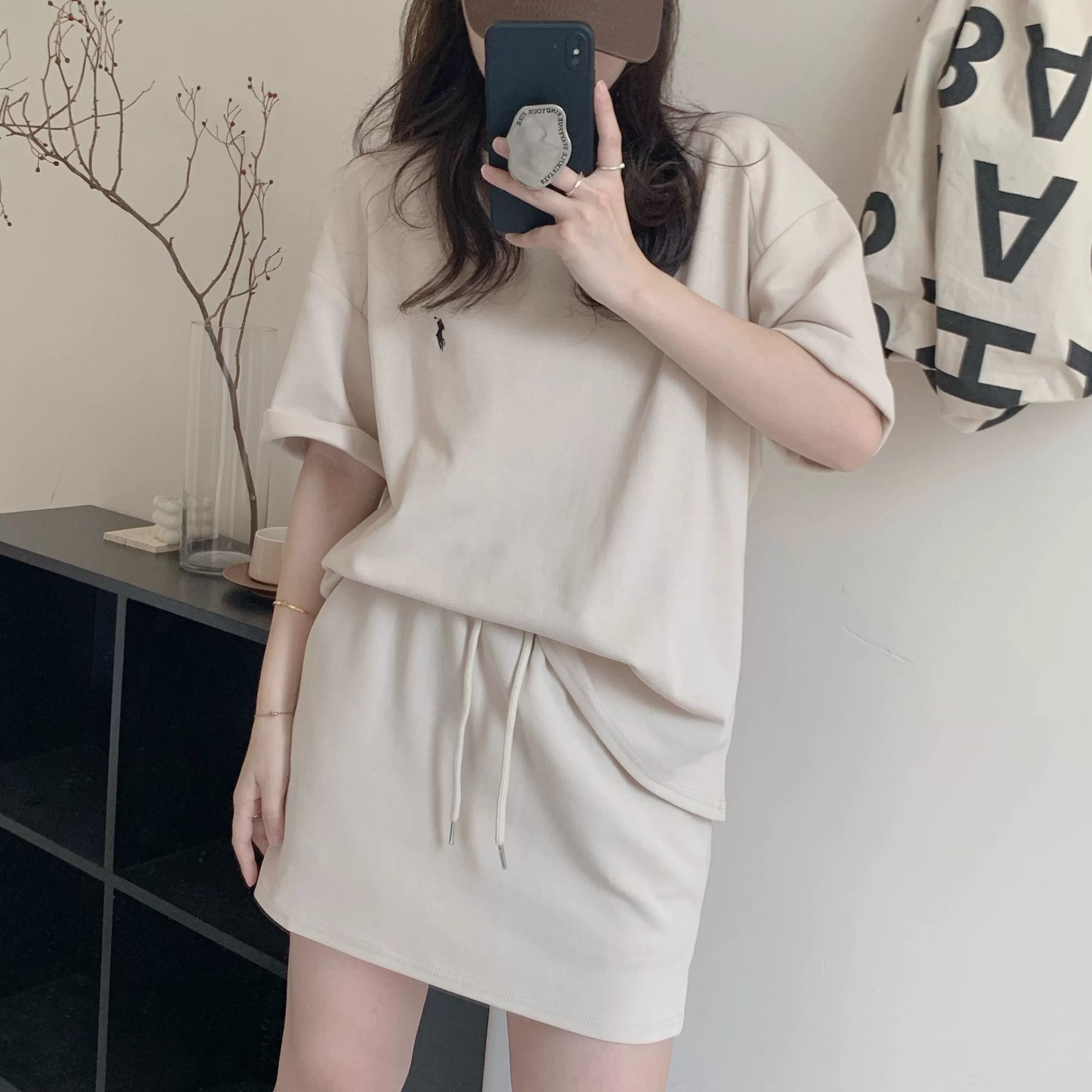 【整套】時尚休閒短袖運動顯瘦可愛甜美兩件套裝