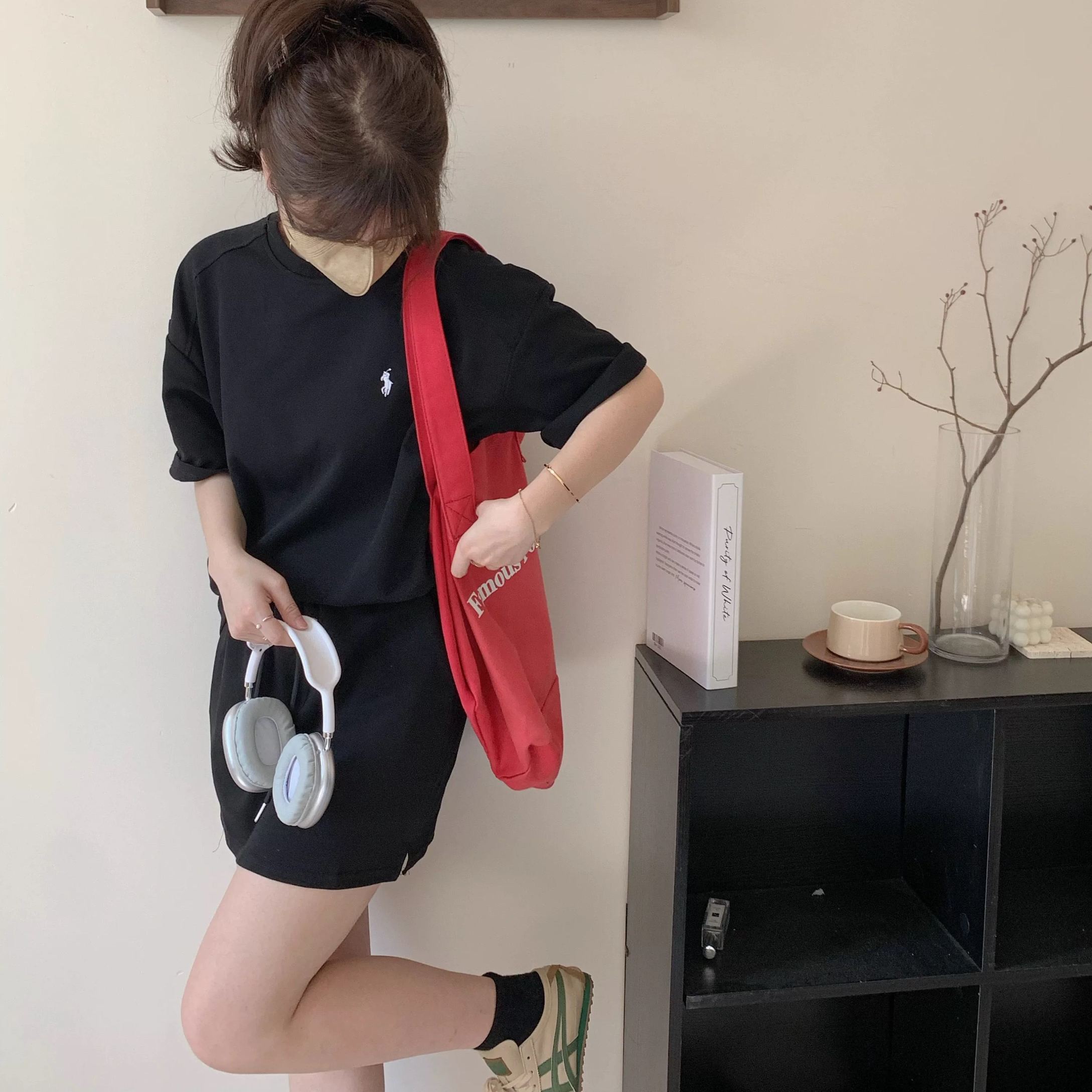 【整套】時尚休閒短袖運動顯瘦可愛甜美兩件套裝