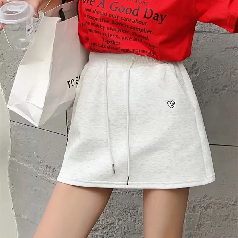 熱銷爆款內有安全褲刺繡新款寬鬆半身裙